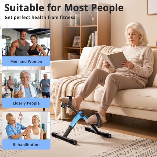 Mini Folding Pedal Exerciser Under Desk Bike for Arms & Legs - Blue