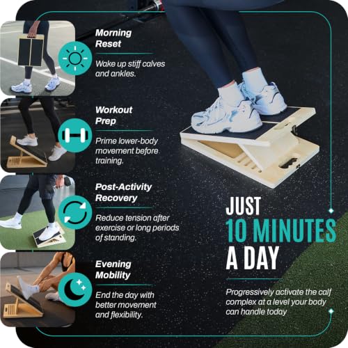 Adjustable Wood Slant Board for Calf Stretching & Mobility