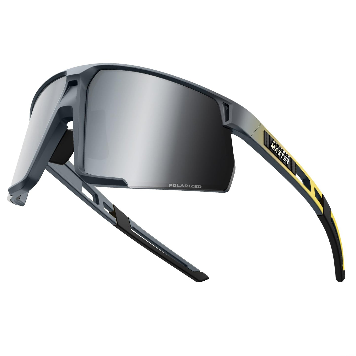 OutdoorMaster Hawkview Polarized Cycling Sunglass, TR90 Sunglasses for Adults Women Men Running Baseball MTB Bike，Silver