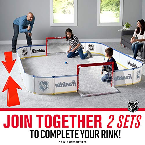 Mini Hockey Rink Set - Half Rink with Goal, Sticks & Ball