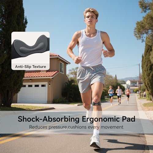 Patellar Tendon Support Strap - Non-Slip Knee Brace for Running & Fitness - Black