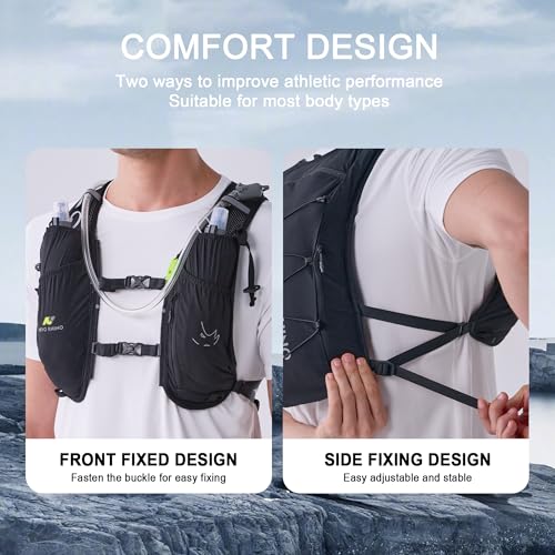 N NEVO RHINO Black 5.5L Running Hydration Vest with 1.5L Water Bladder