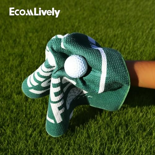 Funny Microfiber Golf Towel with Clip - 24x16 Inch - Green/White