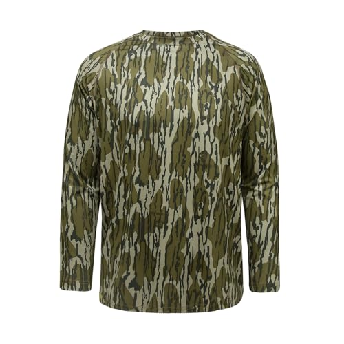 Mossy Oak Boys' Youth Camo Hunting Shirt - Medium, Original Bottomland