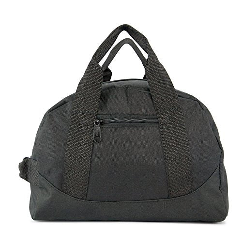 DALIX 12-Inch Mini Two-Tone Duffle Bag - Black
