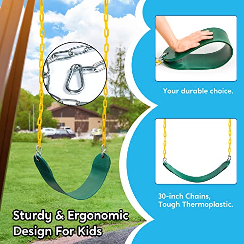 Heavy Duty Green Swing Seat with 66" Chain - Kids Outdoor Play