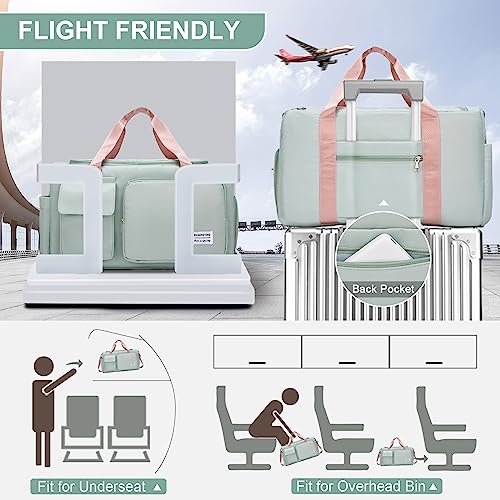 Small Gym Bag for Women - Travel Duffle with Shoe Compartment
