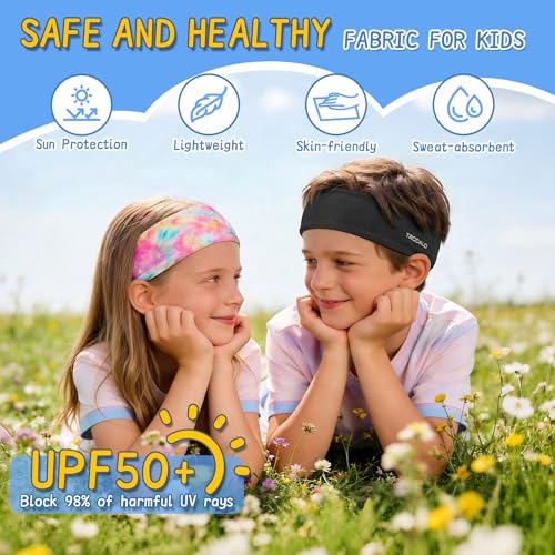 Kids Sports Headbands - Moisture Wicking Sweatbands, Multicolor