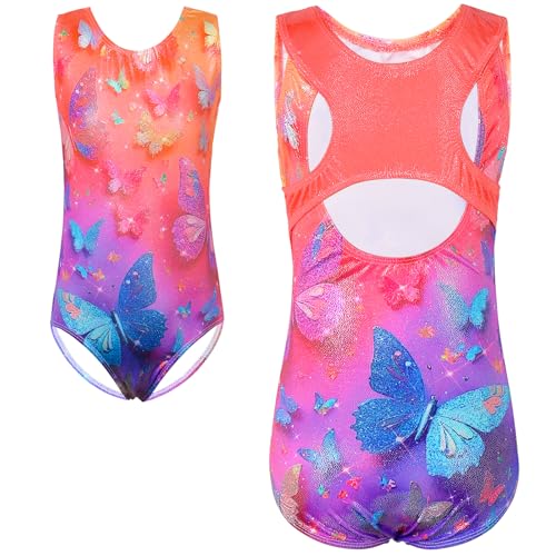 Girls Gymnastics Leotard with Sparkle Design - 3-12 Years