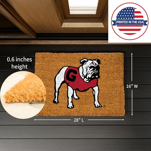 University of Georgia Bulldog Coir Doormat - 28 x 16 Inches