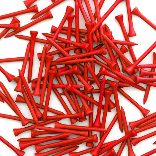 2 3/4-Inch Golf Tees - High Quality Wood - Red (100 Pack)