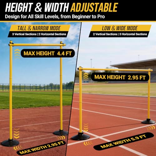 Adjustable Agility Hurdles Set of 3 - Heavy-Duty Training Poles