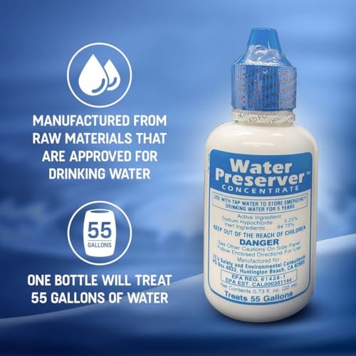 Green Goods Emergency Water Preserver for 55 Gallon Tank - Made in USA, 1 Pack