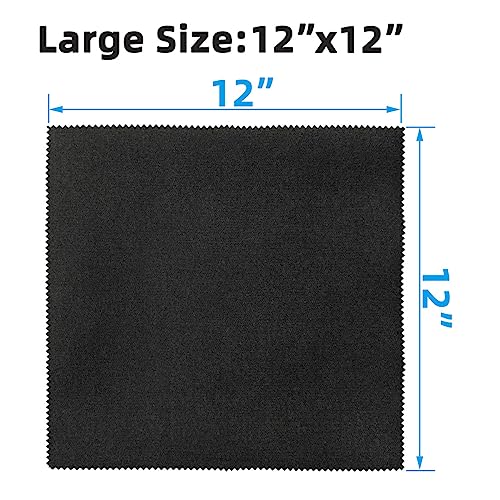 4 Pack Microfiber Gun Cleaning Cloths - 12"x12" Lint Free - Black
