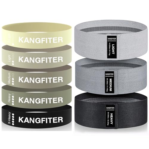 KANGFITER Grey 3 Pack Non-Slip Fabric Resistance Bands for Workout