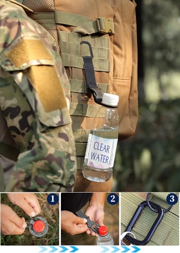 Portable Water Bottle Clip Holder - 2PCS Black Buckle Clip