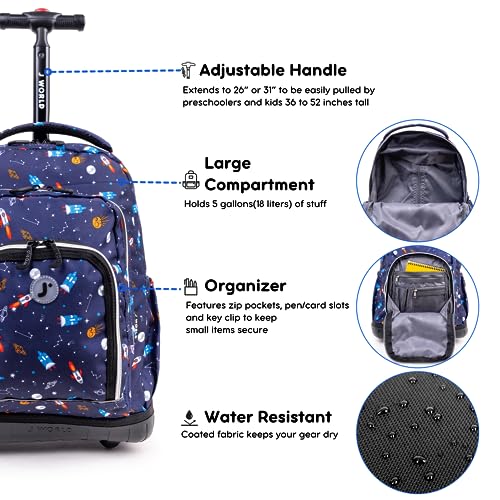 Multicolor Kids Rolling Backpack & Lunch Bag Set with Wheels - School & Travel
