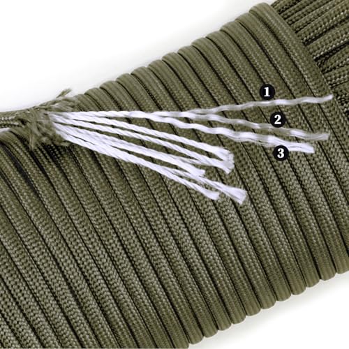 550 lb Paracord Rope, 7-Strand Nylon Parachute Cord 50ft - Imperial Red