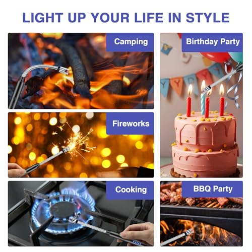 Electric Candle Lighter with 360° Flexible Neck - Black - 2 PCS