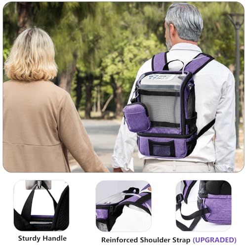BAGSFY Purple Oxygen Concentrator Backpack for Inogen G5 G3 Rove 6 - Lightweight Carrying Bag
