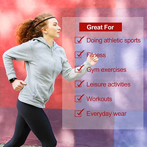 4-Pack Elastic Sports Headbands - Non-Slip Sweat-Wicking Athletic Hairbands