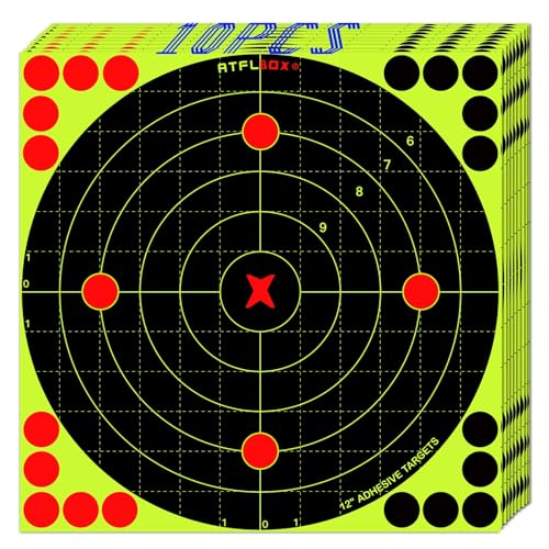 12-Inch Reactive Splatter Bullseye Target Stickers - 10 Pack