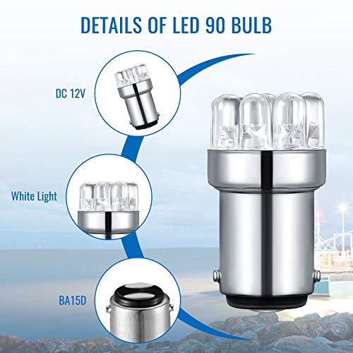 90 LED Replacement Bulbs - 4 Pack Marine Stern Light Bulbs