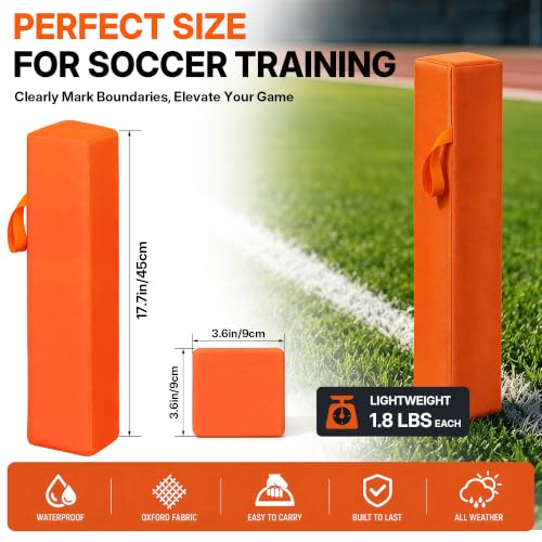 Weighted Football Pylons - 17.7" Orange Field Markers