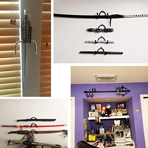 Adjustable Wall Mount Sword Display Rack Set for Collectible Weapons
