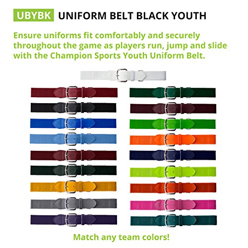 Stretch Fit Baseball & Softball Belt for Youth - Black (18-32 Inches)