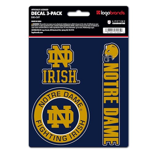 Notre Dame Stickers - 3 Pack Weather-Resistant Vinyl Decals