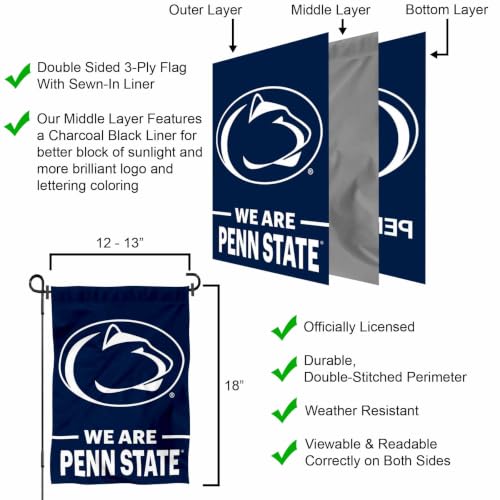 Penn State Nittany Lions Garden Flag - 13x18 Inch Double-Sided