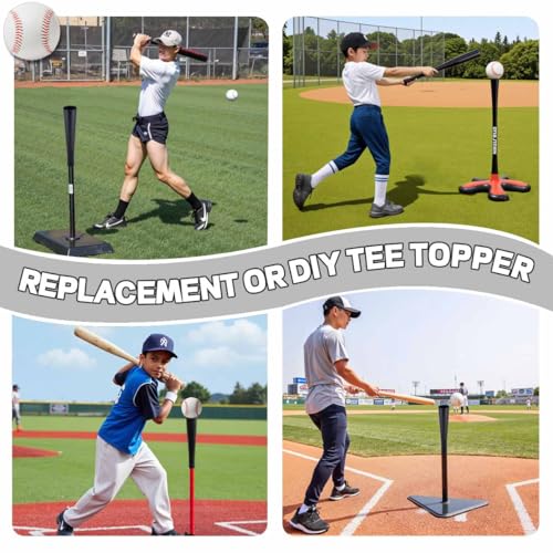 Batting Tee Topper Replacement - Universal Rubber Cup - Black