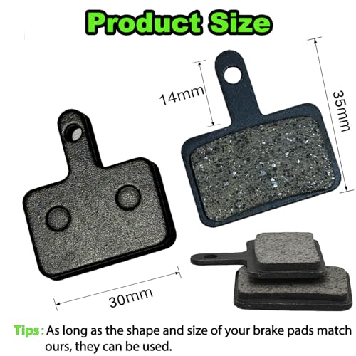 High Performance Bicycle Brake Pads - 4 Pairs Resin Semi-Metallic