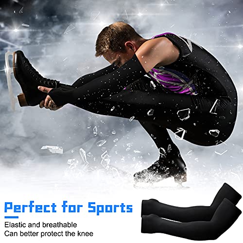 Skylety 2 Pairs Thermal Arm Sleeves Cycling Warmer – Black, Large
