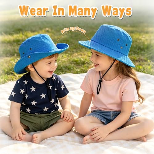 Kids Sun Hat UPF 50+ Foldable Bucket Hat - Royal Blue