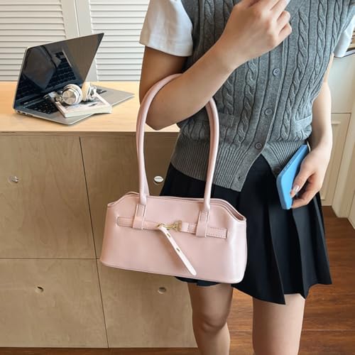 PU Leather Vintage Crossbody Bag for Women - Pink