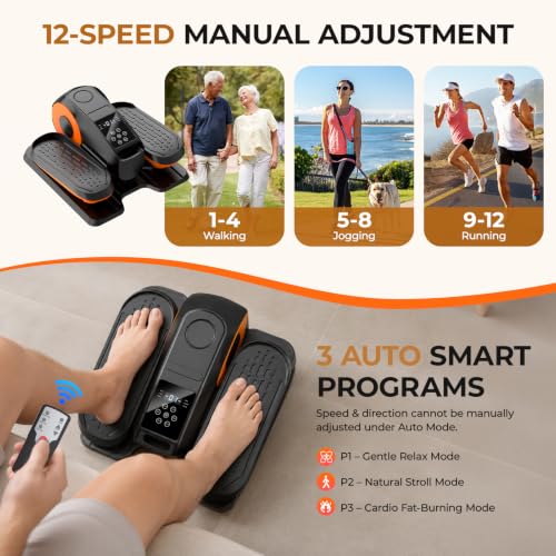 Under Desk Elliptical Machine - Portable Electric Exerciser with Remote Control