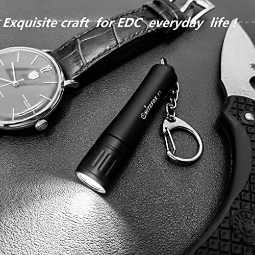 Mini Keychain Flashlight - 150 Lumens Portable EDC Light - White