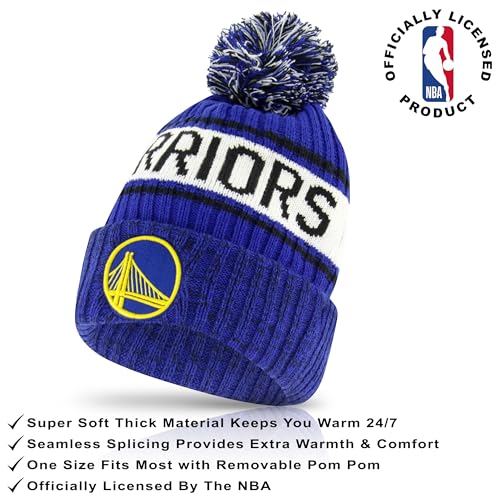 Youth NBA Knit Beanie Hat with Touch Screen Gloves - Golden State Warriors