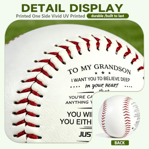 Personalized Engraved Baseball Gift for Grandson - Custom Keepsake