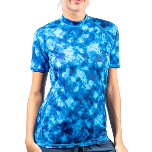 Kanu Surf Women's Breeze II Rash Guard XL Sydney Blue - Quick Dry, UPF 50+ Sun Protection