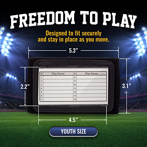 Youth Football Play Wristband Pack - Quarterback QB Armband & Playbook