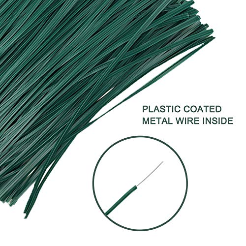 POYEE 6" 15cm Garden Twist Ties Plastic Garden Plant Support Cable Cord Ties (100, Green)