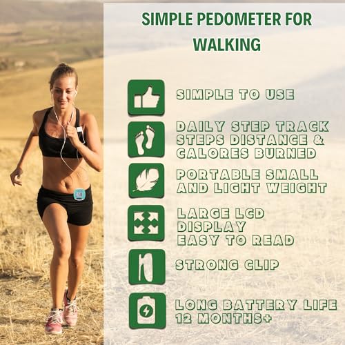 Step Counter Pedometer for Walking and Running - Clip-On Tracker