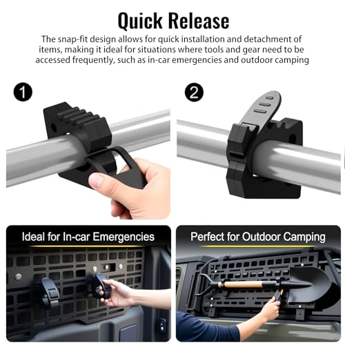 Adjustable Shovel Holder Kit for Truck - Quick Release Clamp