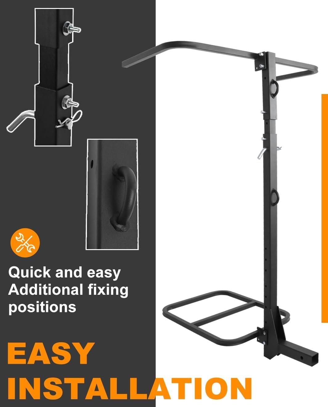 Skiennix RV Hitch Mount Kayak Rack - Height Adjustable Vertical Carrier for 2 Kayaks up to 12' & 150LBS