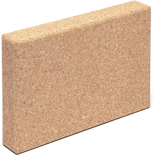 Cork Yoga Block - Slim 8 x 12 x 2 Inch - Non-Slip & Eco-Friendly