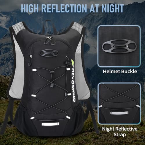 Lightweight Hydration Backpack with 2L Water Bladder - Black