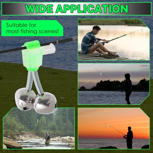 20PCS Fishing Rod Bells - Dual-Bell Bite Alerts for Night Fishing